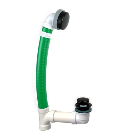 Watco Flex924 24 in. x 1.5 in. Flexible Bath Waste w-Foot Act. Stopper and Innovator Overflow FLEX924-FA-PVC-BZ